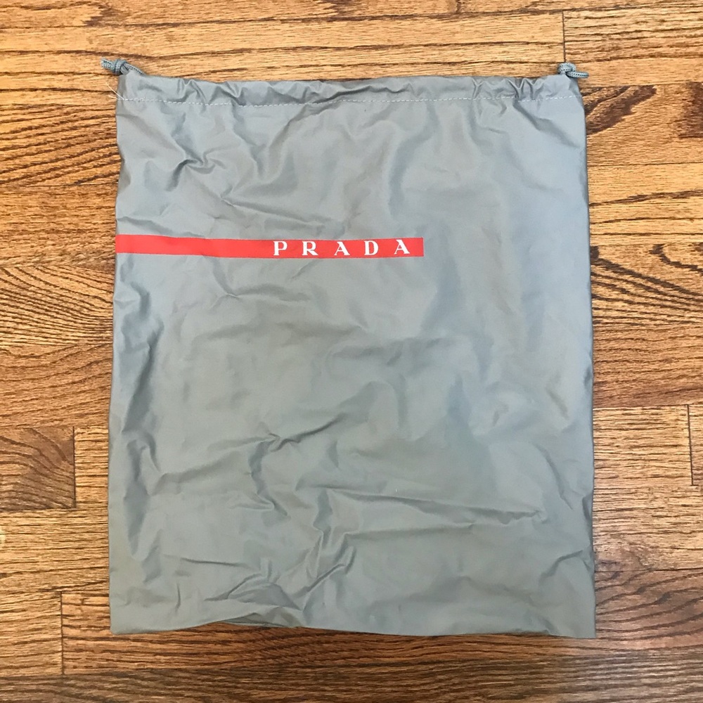 Prada Silver Nylon Dust Bag With Drawstring